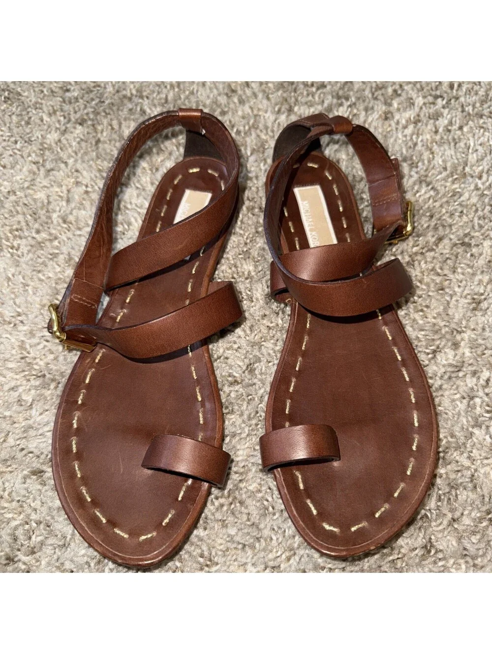 Michael Kors Brown Leather Gladiator